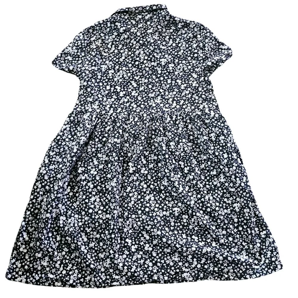 Old Navy Button Front Ditsy Floral Dress Navy & White Size L